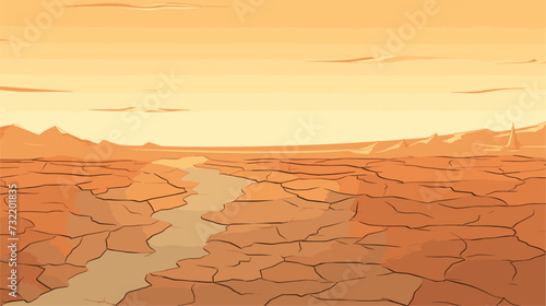 Digital design featuring abstract representations of cracked soil and diminishing water sources associated with droughts  capturing the environmental dynamics during these water-scarce periods. simple photo