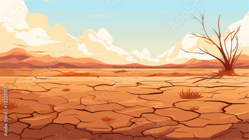 Digital design featuring abstract representations of cracked soil and diminishing water sources associated with droughts  capturing the environmental dynamics during these water-scarce periods. simple