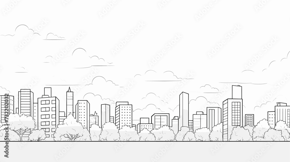 Digital landscape with a mix of residential and commercial buildings under construction  reflecting the diverse nature of real estate projects. simple minimalist illustration creative
