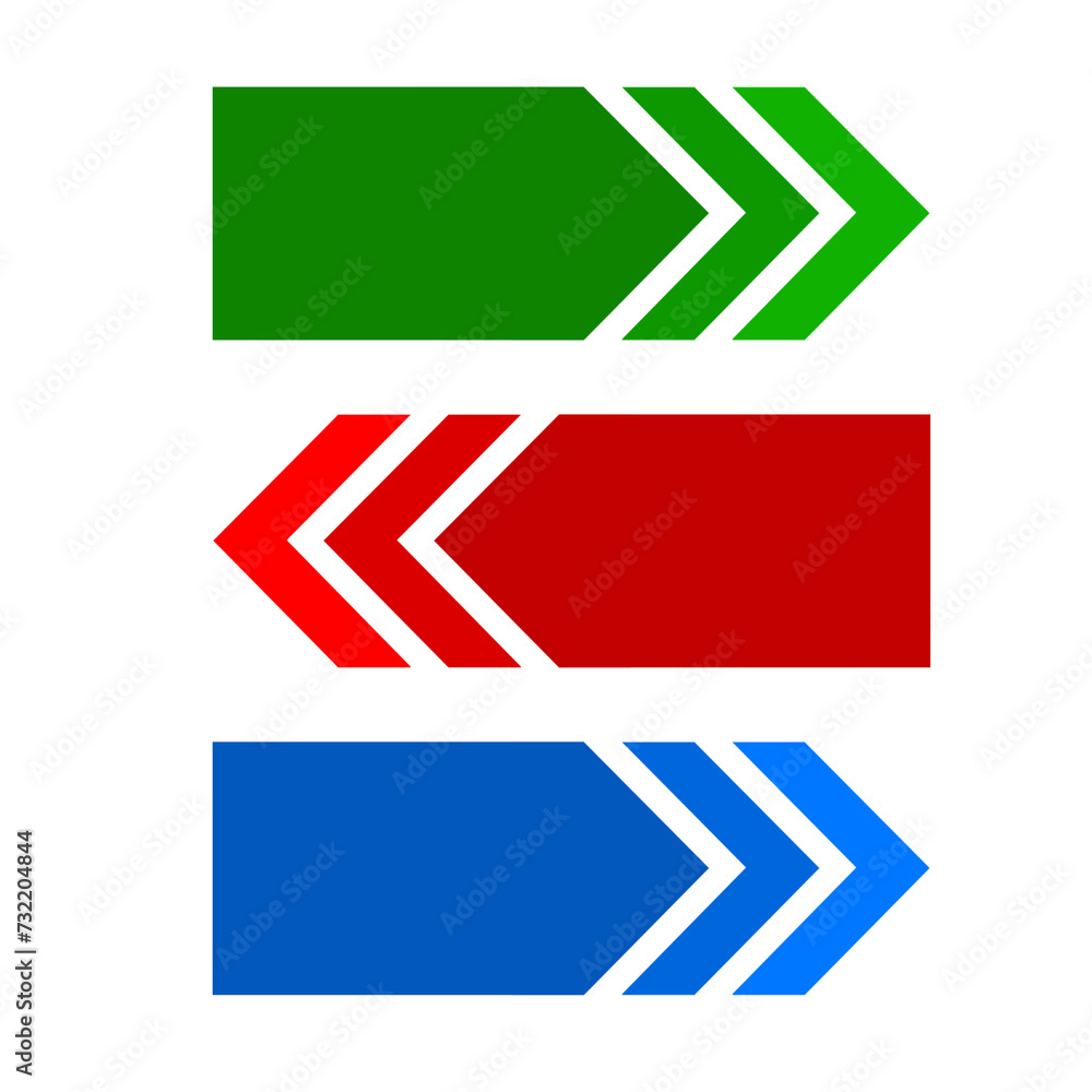 Obraz premium arrow icon set design png transparent, blue red green arrow symbol