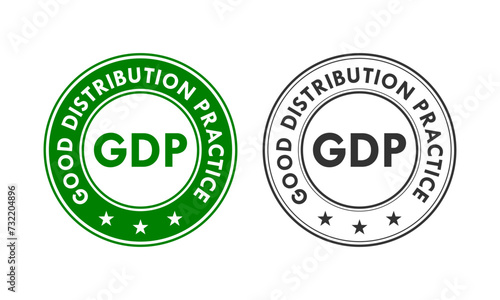 GDP - Good Distribution Practice design badge template illustration