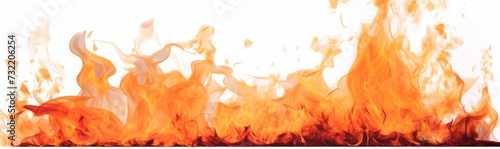 red flames burning on a white background