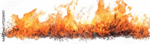 red flames burning on a white background
