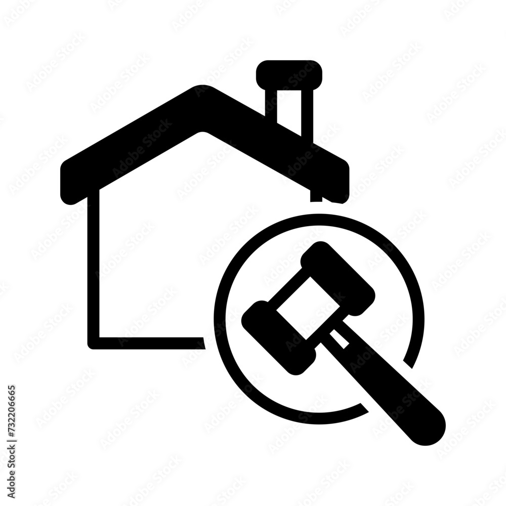 Vector solid black icon for Auction