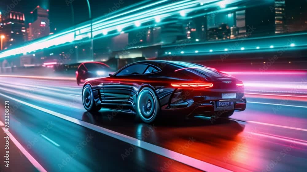 futuristic self-driving car on the highway, futuristic concept, ultra HD, modern city futuristic self-driving car on the highway, futuristic concept, ultra HD, modern city