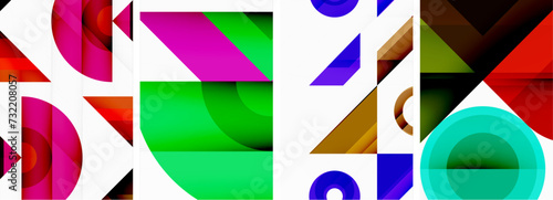 Triangle poster abstract background set for wallpaper, business card, cover, poster, banner, brochure, header, website