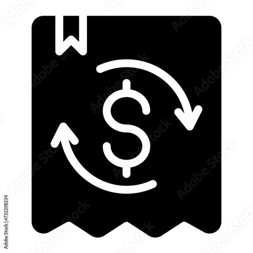 This is the Refund icon from the Accounting icon collection with an Solid style