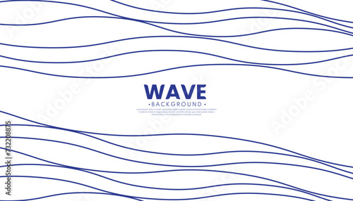 Blue wave abstract background. The dynamic blend of curves and lines creates a captivating blue wave pattern, perfect for banners, cards, or wallpapers