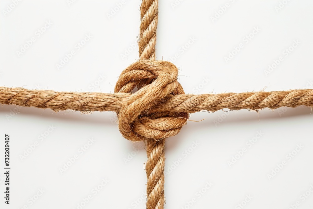 ropes connected together as a corporate symbol for cooperation and teamwork