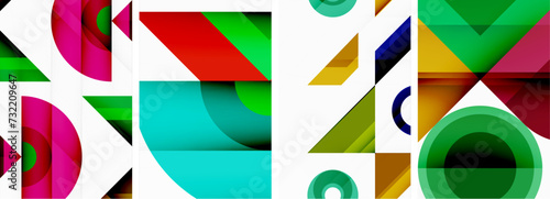 Triangle poster abstract background set for wallpaper, business card, cover, poster, banner, brochure, header, website