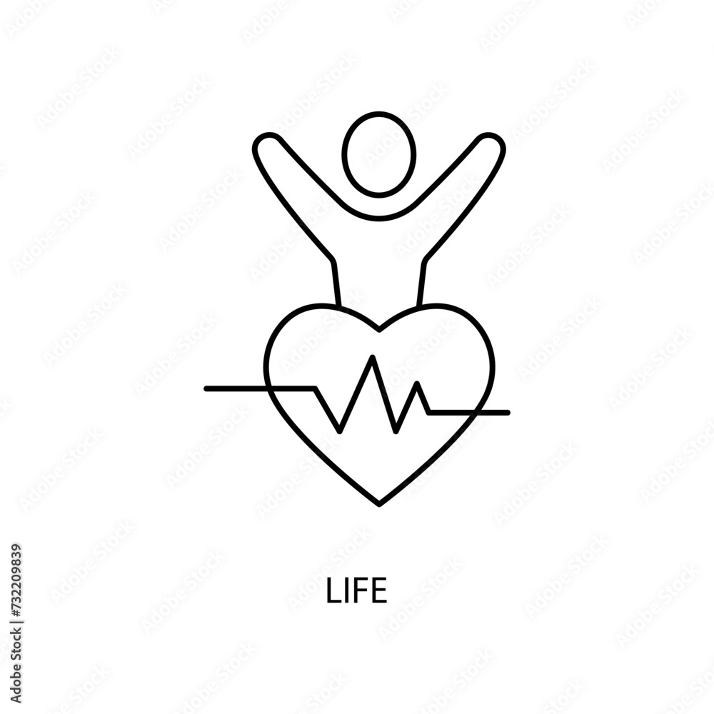 life concept line icon. Simple element illustration. life concept outline symbol design. life concept line icon. Simple element illustration. life concept outline symbol design.