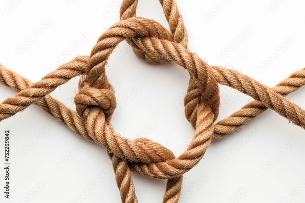 ropes connected together as a corporate symbol for cooperation and teamwork ropes connected together as a corporate symbol for cooperation and teamwork