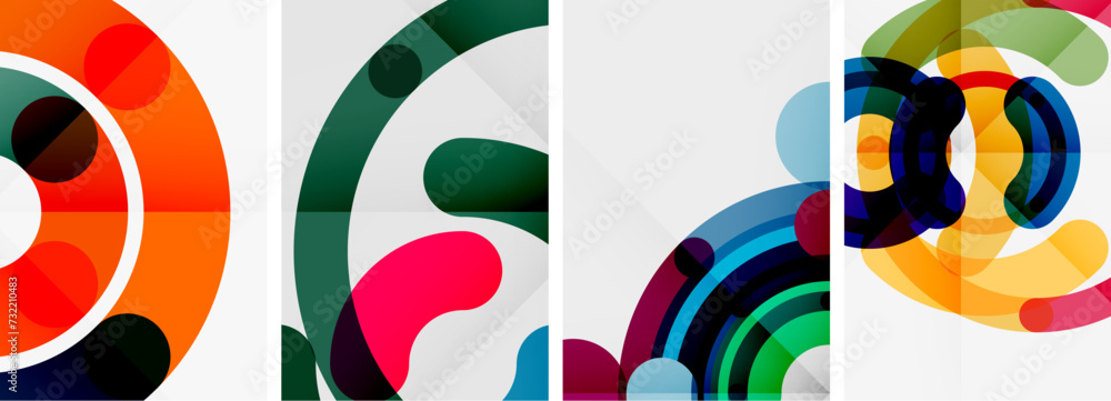 Set of line design circle posters. Vector illustration For Wallpaper, Banner, Background, Card, Book Illustration, landing page Set of line design circle posters. Vector illustration For Wallpaper, Banner, Background, Card, Book Illustration, landing page