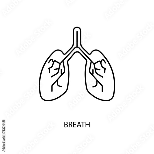 breath concept line icon. Simple element illustration. breath concept outline symbol design.