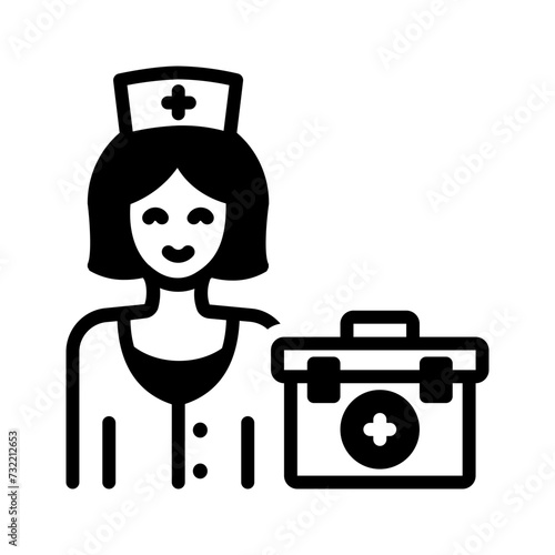 Vector solid black icon for Paramedic