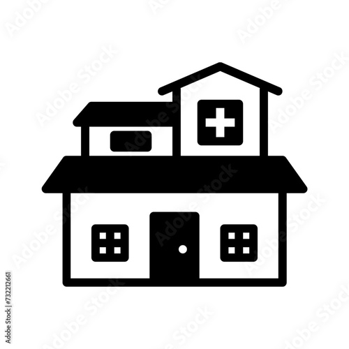 Vector solid black icon for Townhouse photo