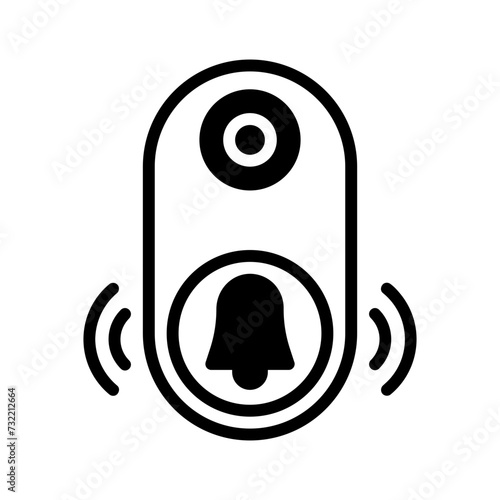 Vector solid black icon for Doorbell
