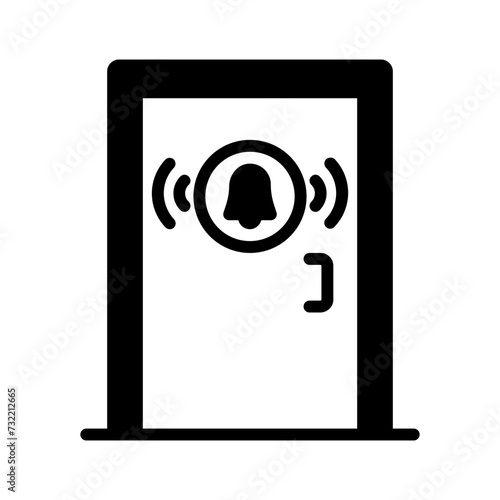 Vector solid black icon for Doorbell