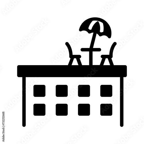 Vector solid black icon for Rooftop