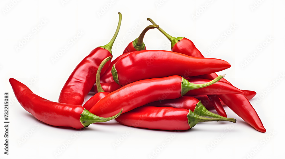 Red chili isolated on white background
