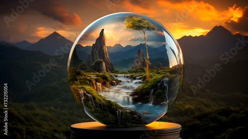 A glass ball with landscapes inside of it, nature stock photo Pro Photo,, A glass ball with landscapes inside of it, nature stock photo Pro Photo A glass ball with landscapes inside of it, nature sto 