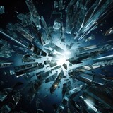  Explosive Shatter of Glass with Dynamic Fragments and Light Burst