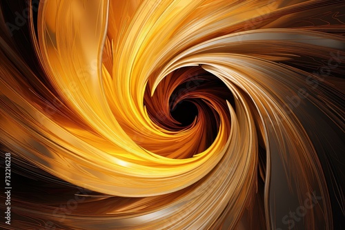 Golden Swirl of Silky Smooth Abstract Waves