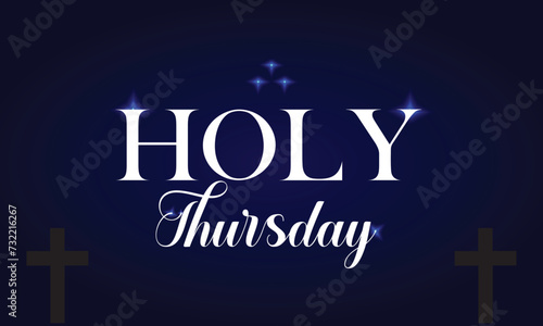 Holy Thursday Stylish Text Design And Gradient Background photo