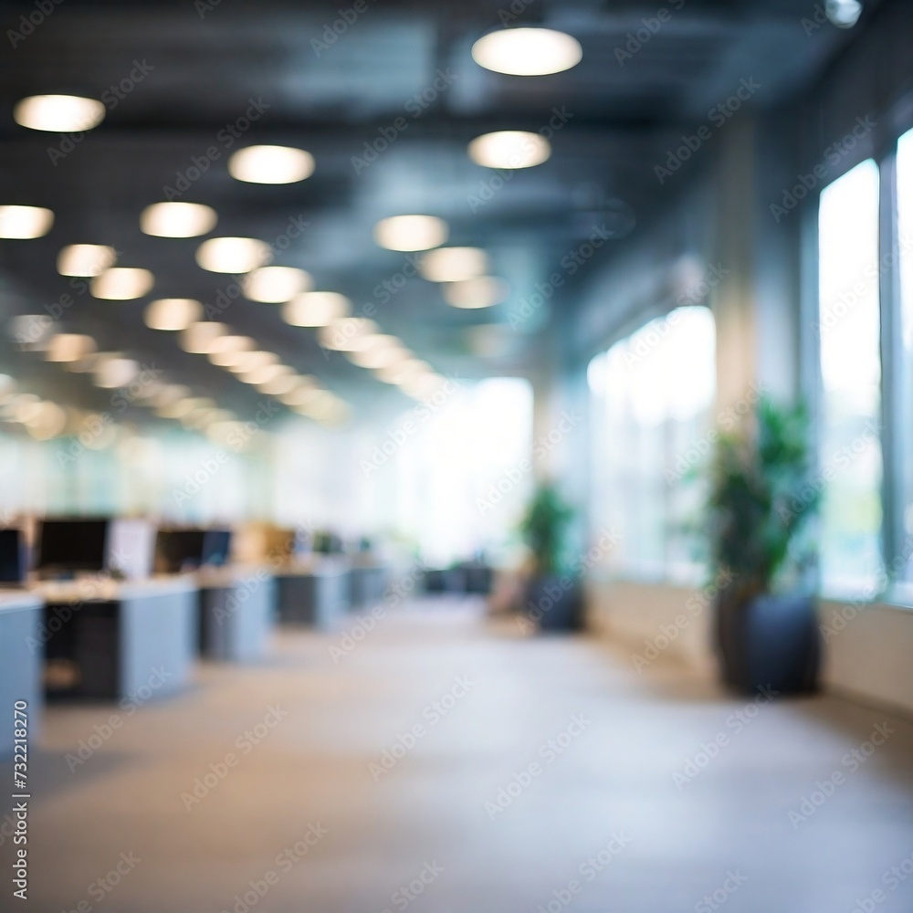 office space blur style interior illustration. background for poster, banner, web, social media. ai generative design