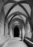 Slovakia - Hronsky Benadik - gothic corridor of atrium - old benedictine cloister
