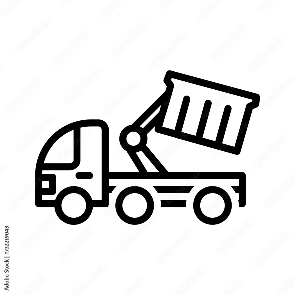 Vector black line icon for Skip loaders Vector black line icon for Skip loaders