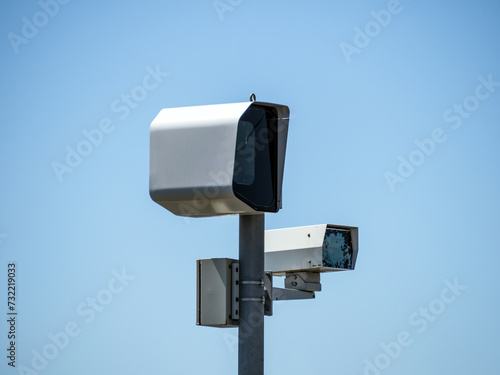 Speed camera traffic control. Auckland, New Zealand - February 8, 2024