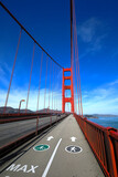 Crossing the Golden Gate Bridge on a bright sunny day in San Francisco.