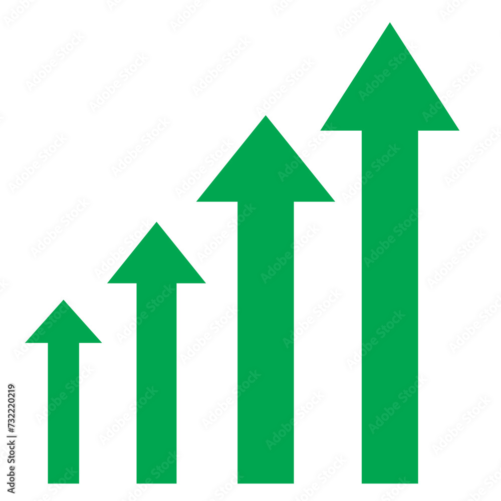 Growing business green arrow on white. Profit arow Vector illustration.Business concept, growing chart. Concept of sales symbol icon with arrow moving up. Growing business green arrow on white. Profit arow Vector illustration.Business concept, growing chart. Concept of sales symbol icon with arrow moving up.