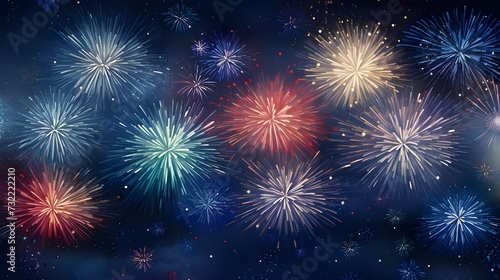 Fireworks In The Night Sky Background Wallpaper