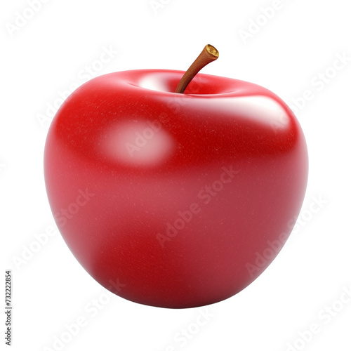 3d red apple isolated on transparent background, png