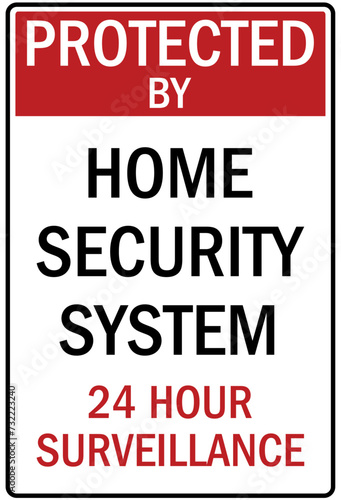 Alarm warning sign home security system