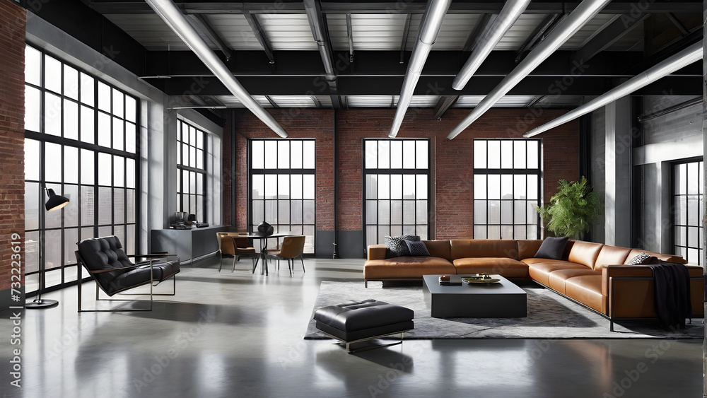 resting place, rest, industrial chic: urban vibes blend with sleek metal finishes for modern comfort, generative ai resting place, rest, industrial chic: urban vibes blend with sleek metal finishes for modern comfort, generative ai