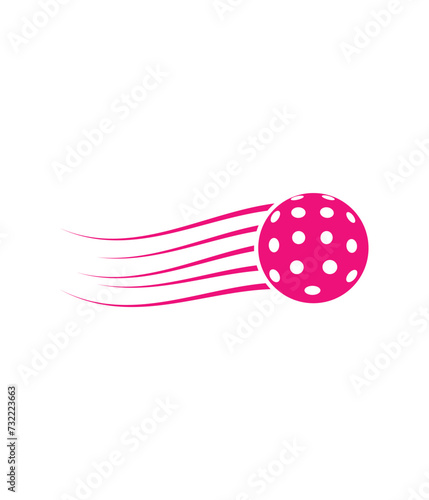 A Pink Pickleball Vector. You can use it as club logo, banner design etc.