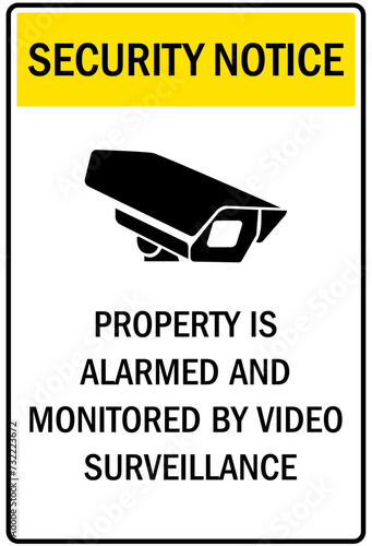 Alarm warning sign property is alarmed and monitored by video surveillance