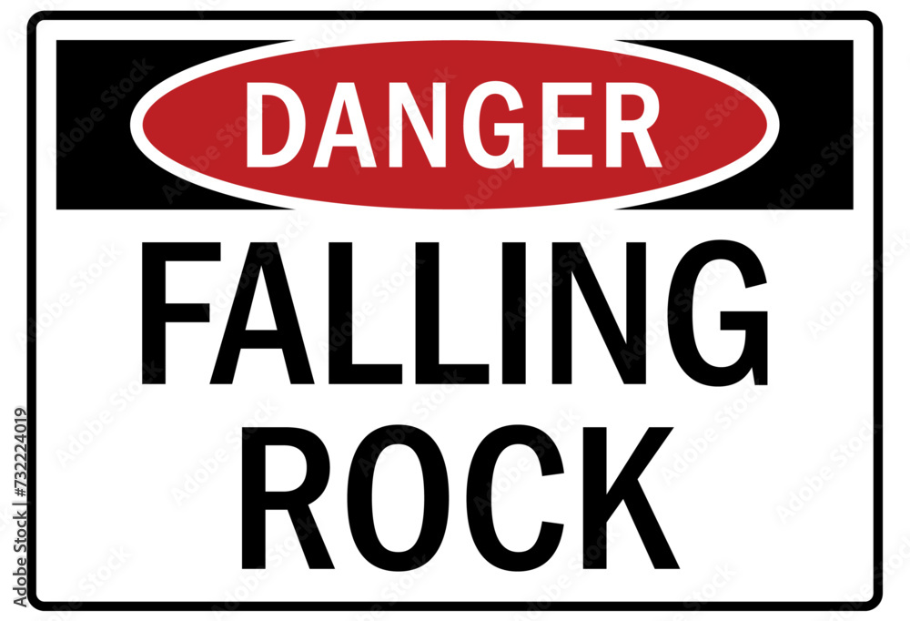Falling material warning sign falling rock Falling material warning sign falling rock