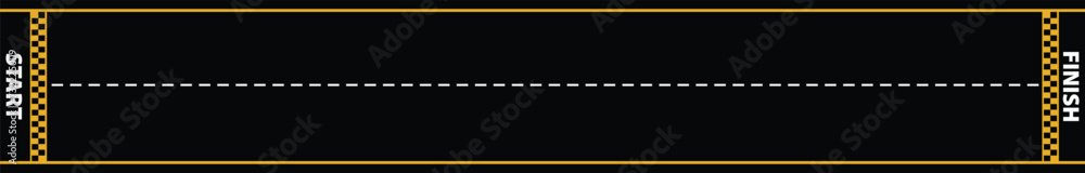 A race track with start and finish line, Car or karting road racing background. top view, vector illustration A race track with start and finish line, Car or karting road racing background. top view, vector illustration