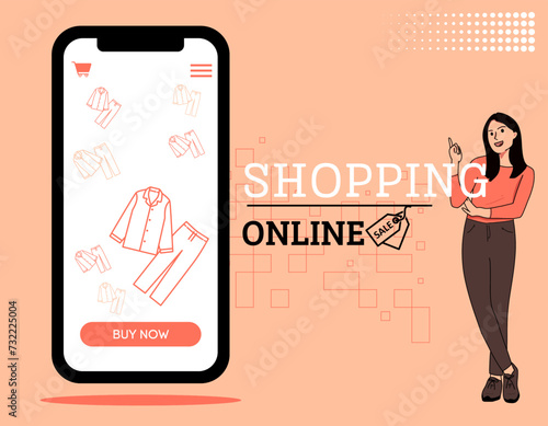online shopping mobile app vector illustration