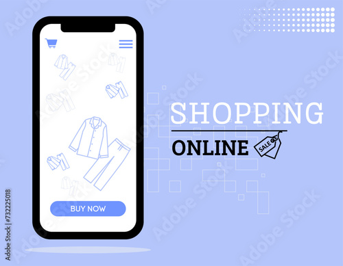 online shopping mobile app vector illustration