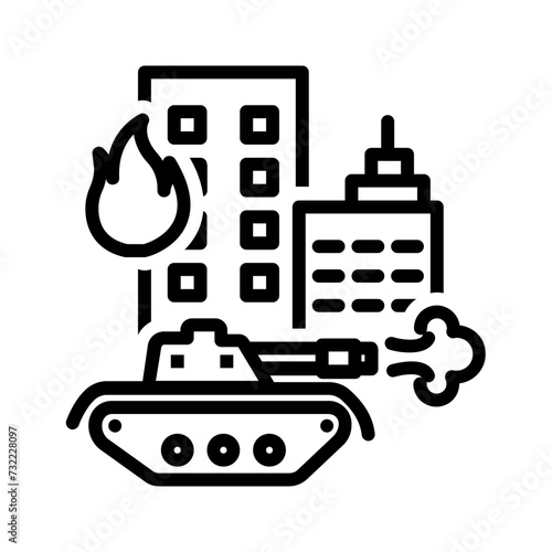 Vector black line icon for Invasion