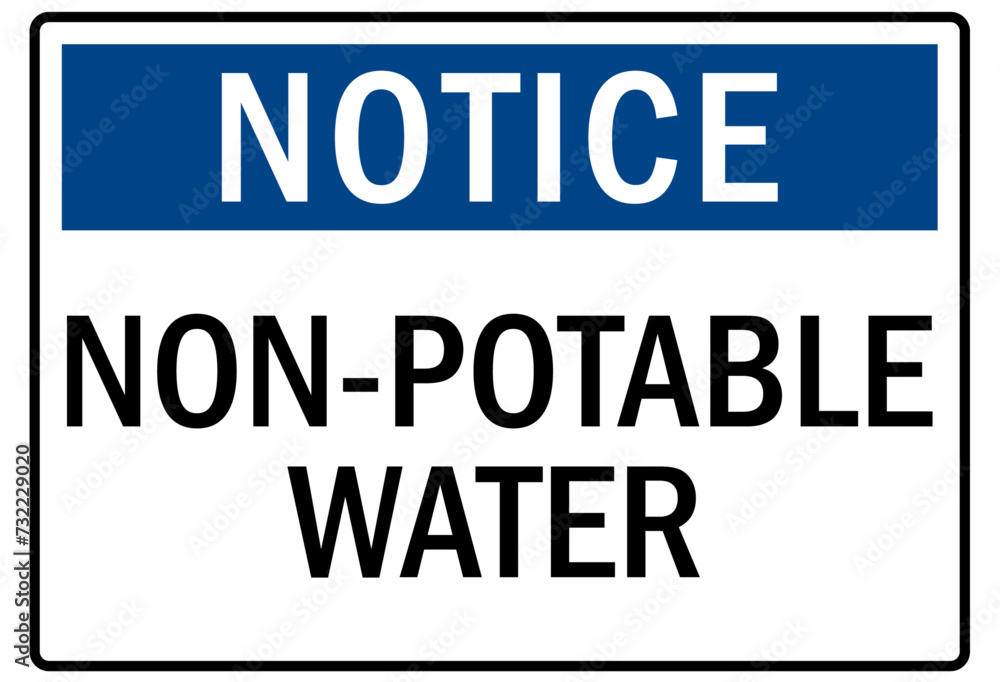 Non potable water sign