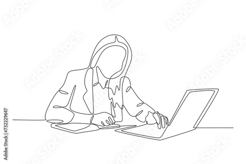 A woman is typing work