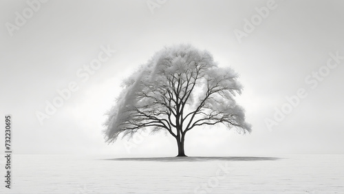 a tree in the middle of a flat field, Minimalism