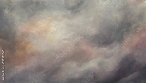Gray and brown watercolor painting, grungy abstract background photo