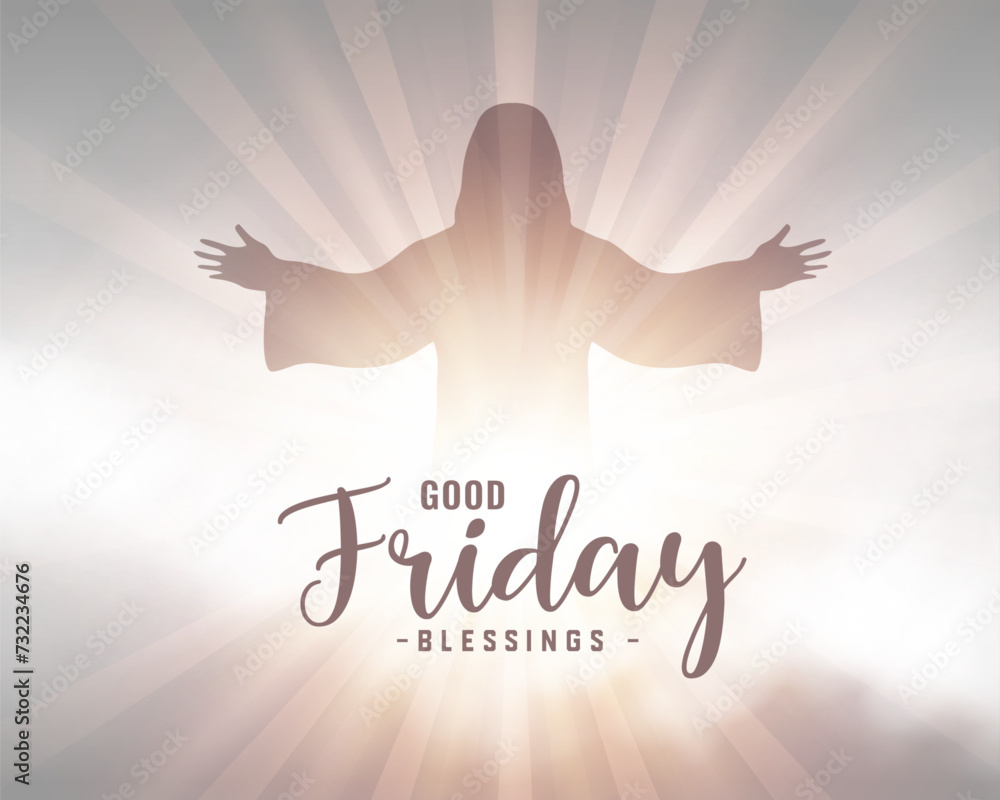 good friday or easter week religious background with light effect - obrazy, fototapety, plakaty 